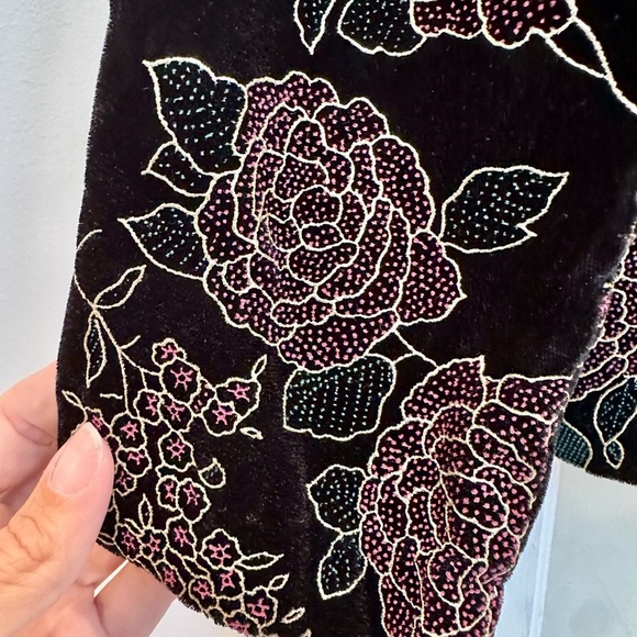 Vintage Maggie McNaughton Velvet Burnout Rose Floral Jacket Blazer Plus Size 22W - Picture 4 of 12